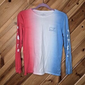Vineyard Vines Youth XL Long Sleeve Red White & Blue Patriotic READ
